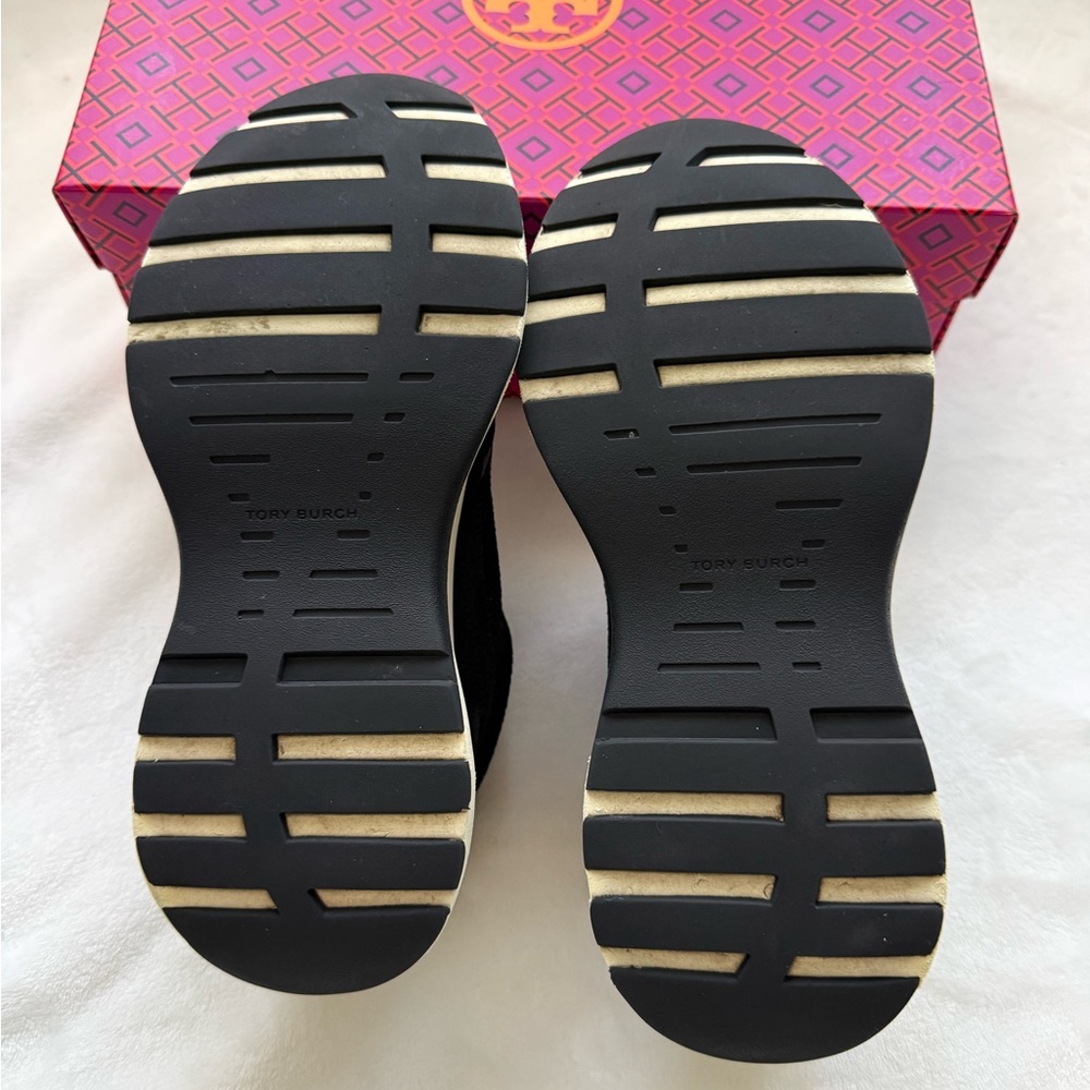 Tory Burch Black and Cream Platform Sneakers - Picture 11 of 12